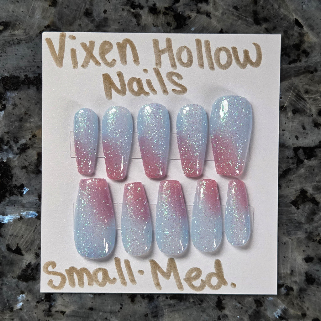 Blue Sparkle with Pink Splash